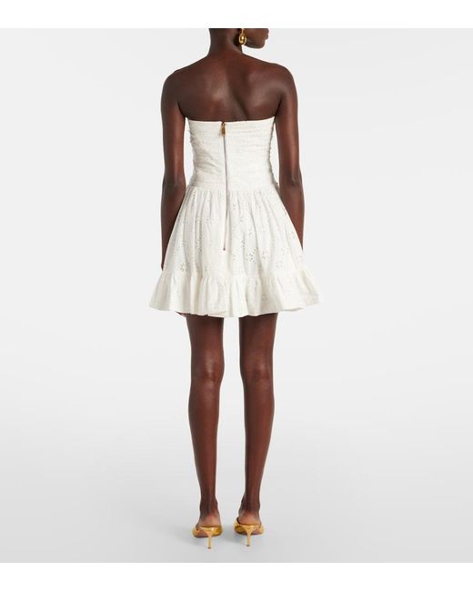 Area White Draped Cotton Minidress