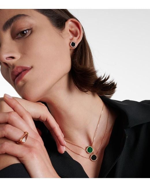 Repossi Multicolor Antifer 18Kt Rose Single Earring With Onyx And Diamonds
