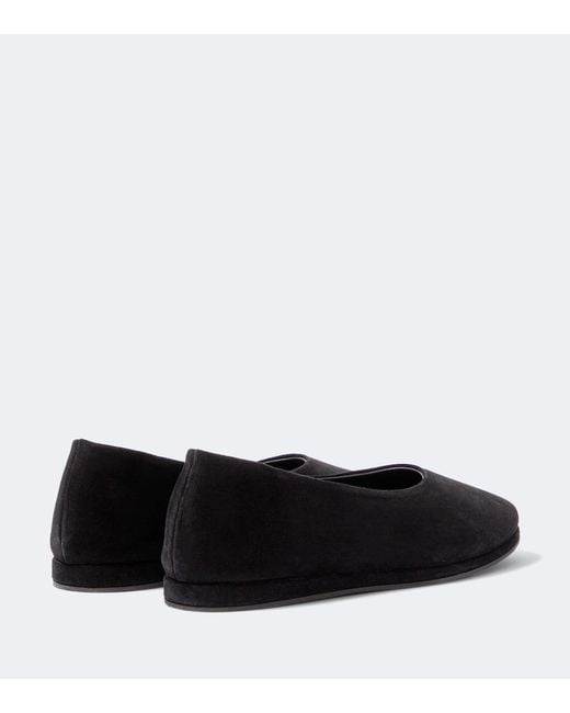 Saman Amel Black City Suede Slip-On Shoes for men