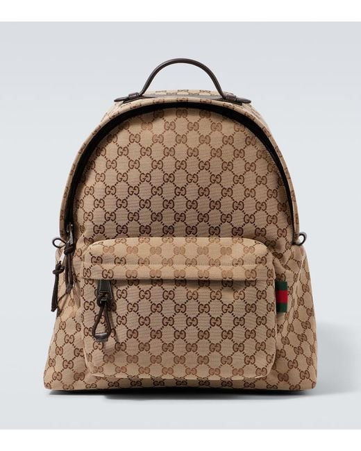 Gucci Brown Gg Canvas Medium Backpack for men