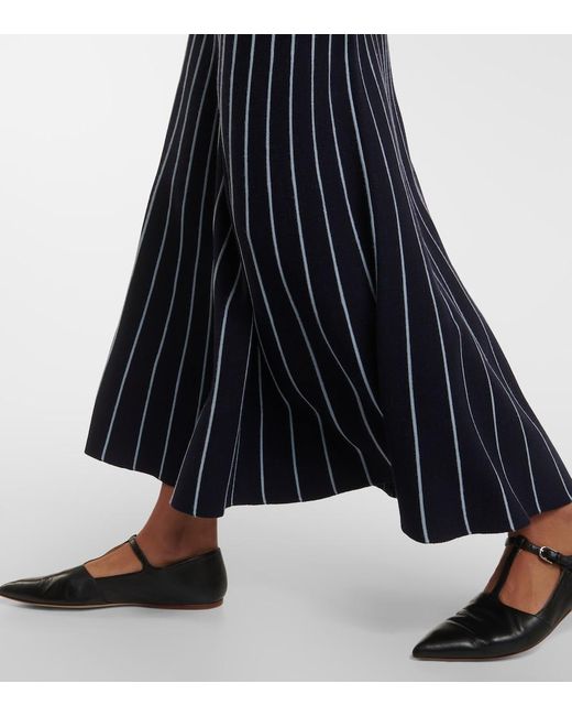 Gabriela Hearst Blue Phelan Striped Wool And Silk Maxi Skirt