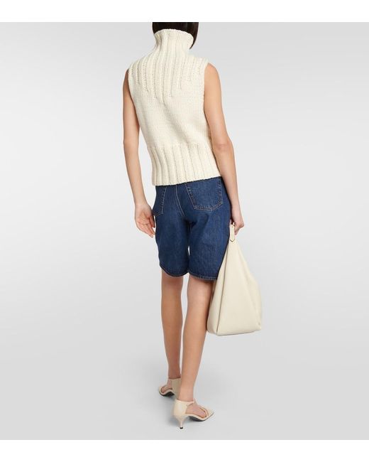 Totême  Natural Turtleneck Wool Top