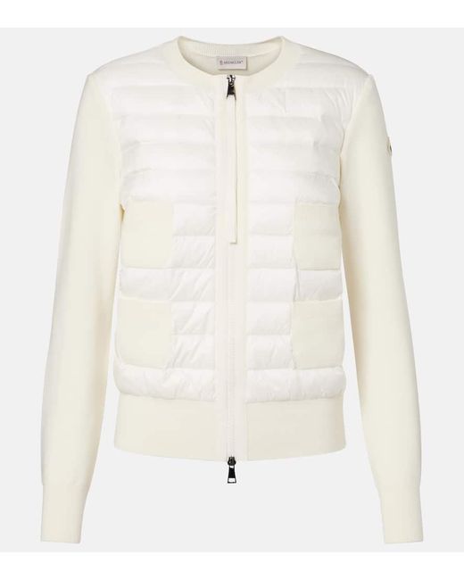 Moncler White Daunenjacke Aus Strick