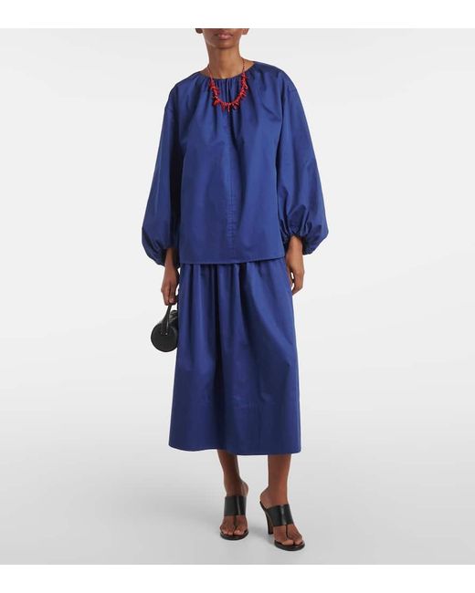 Joseph Blue Top Aus Baumwollsatin