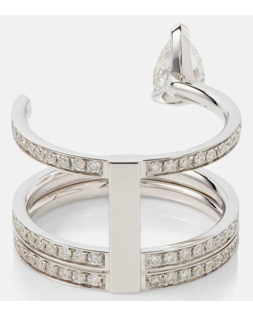 Anello Serti Sur Vide in oro bianco 18kt con diamanti di Repossi in Metallic