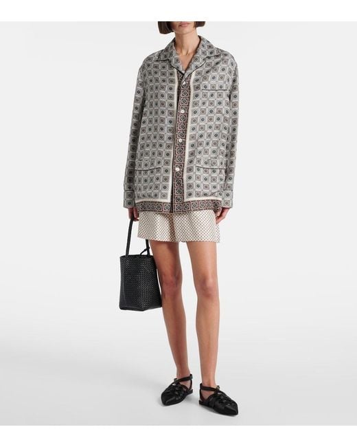 Loro Piana Multicolor Angelo Silk Twill Bermuda Shorts