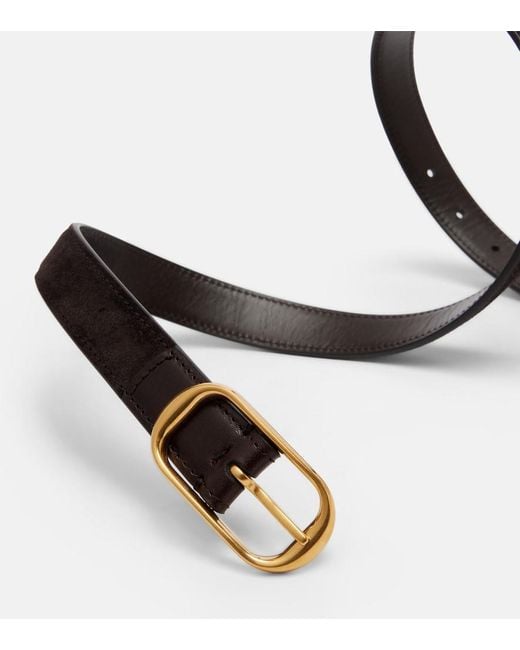 Nili Lotan Black Reine Leather And Suede Belt