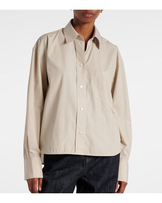 Victoria Beckham Natural Cropped Cotton Shirt