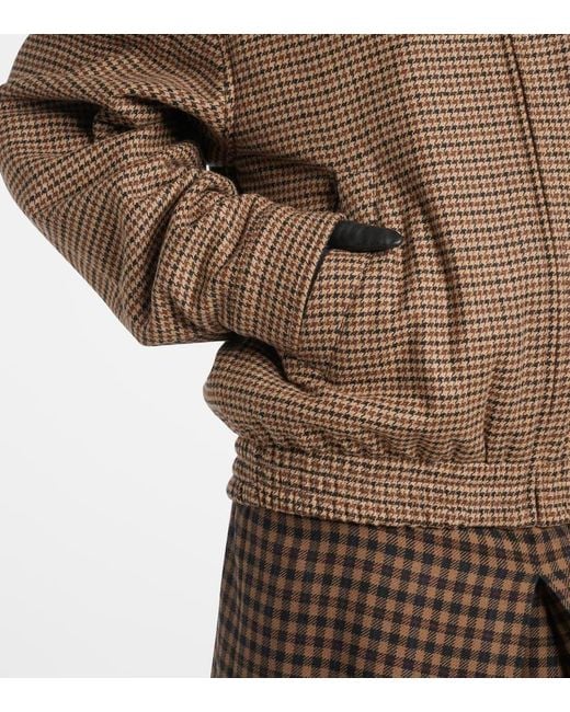 Saint Laurent Brown Houndstooth Padded Jacket