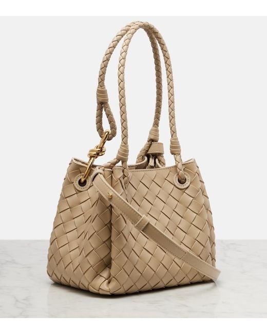 Bottega Veneta Natural Parachute Small Intrecciato Leather Tote Bag