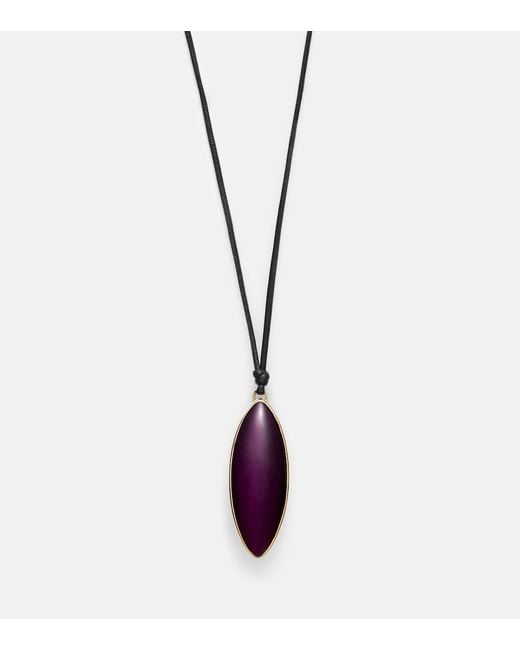 Jennifer Fisher White 14Kt-Plated And Leather Necklace With Quartz