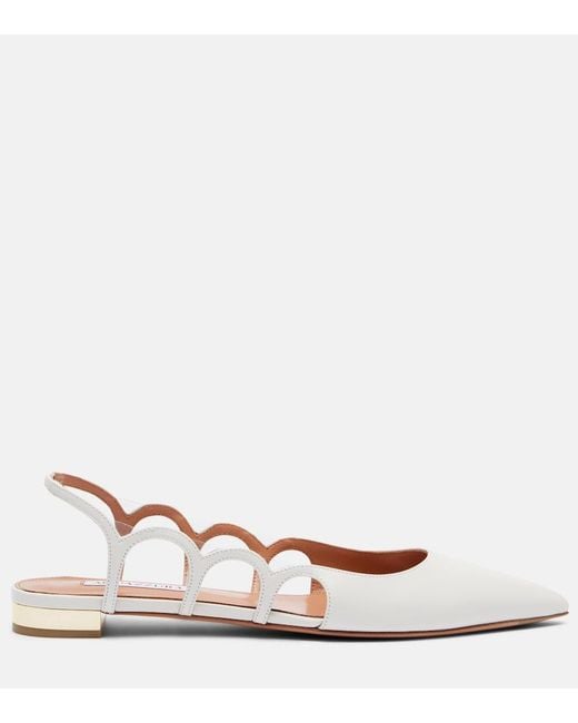 Aquazzura Pink Endless Love Leather Slingback Flats