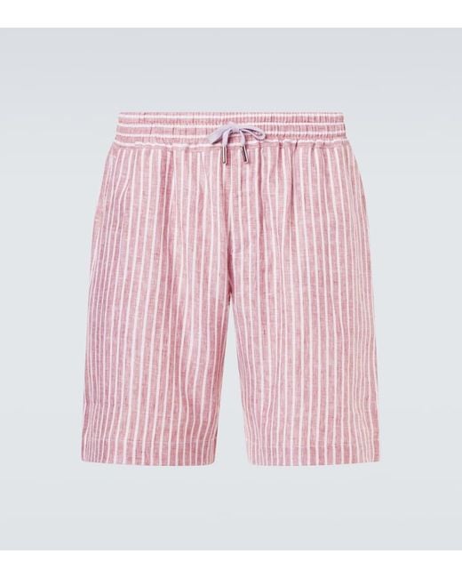 Fedeli Bermuda-Shorts Alfa Aus Leinen in Pink für Herren