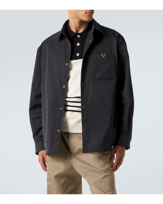 Valentino Black Vgold Technical Overshirt for men