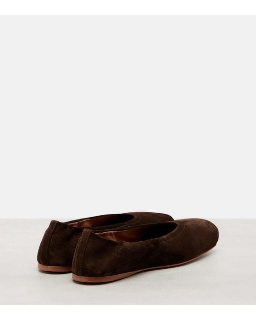 Alaïa Brown Suede Ballet Flats