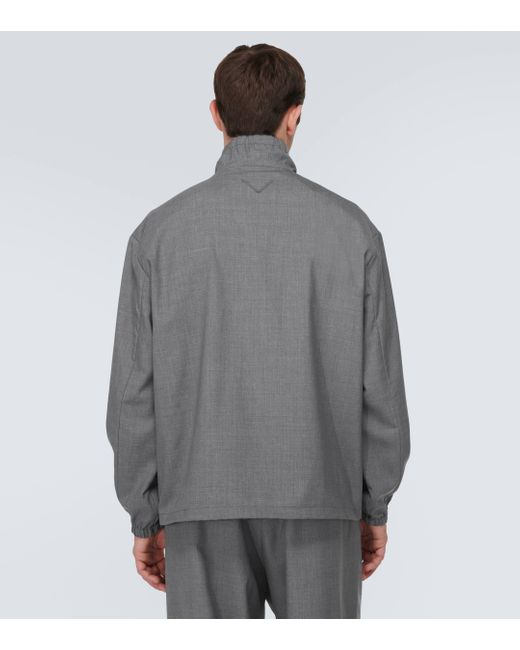 Veste en laine vierge Prada pour homme en coloris Gray