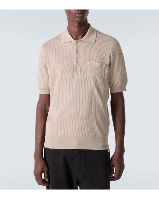 Brunello Cucinelli Natural Cotton Polo Shirt for men