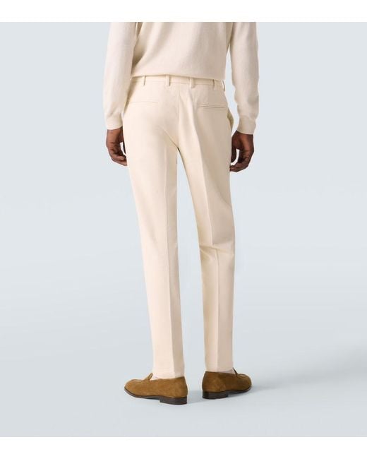 Thom Sweeney Natural Cotton Twill Chinos for men