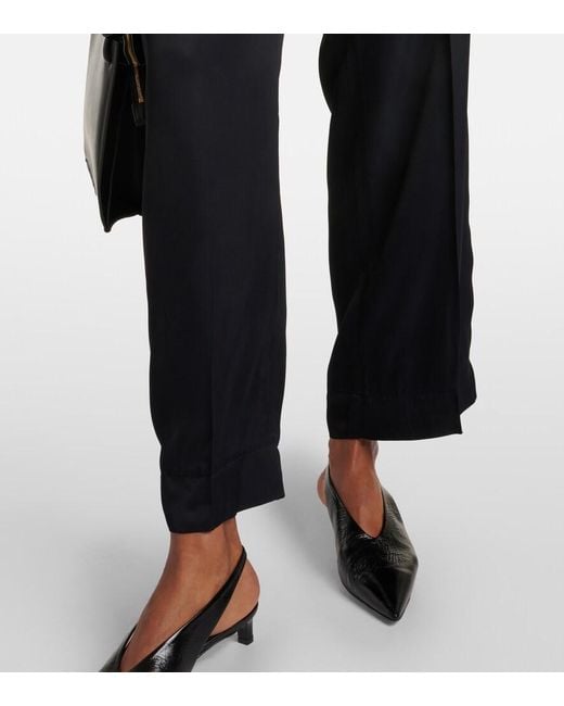 Jil Sander Blue High-Rise Wide-Leg Pants