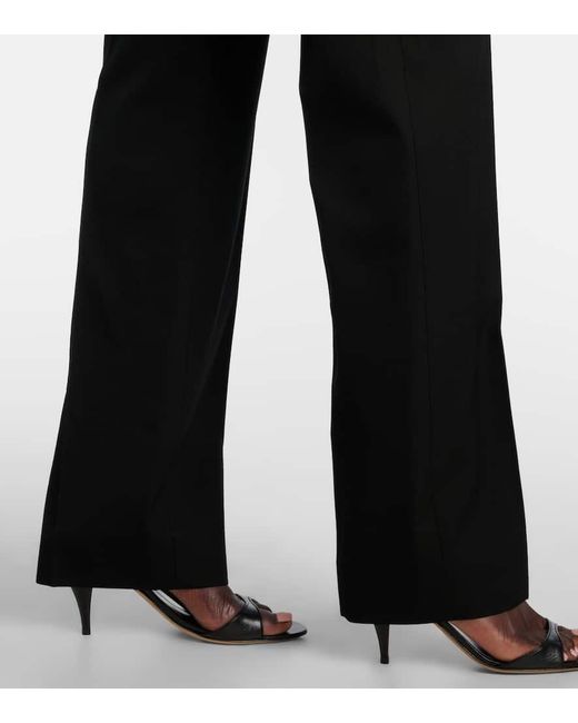 The Row Blue Gerade Mid-Rise-Hose Jesse Aus Wolle