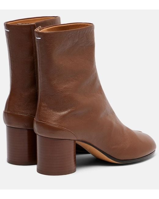 Maison Margiela Brown Tabi 60 Leather Ankle Boots
