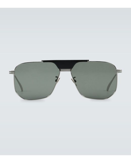 Bottega Veneta Metallic Metal Frame Aviator Sunglasses for men
