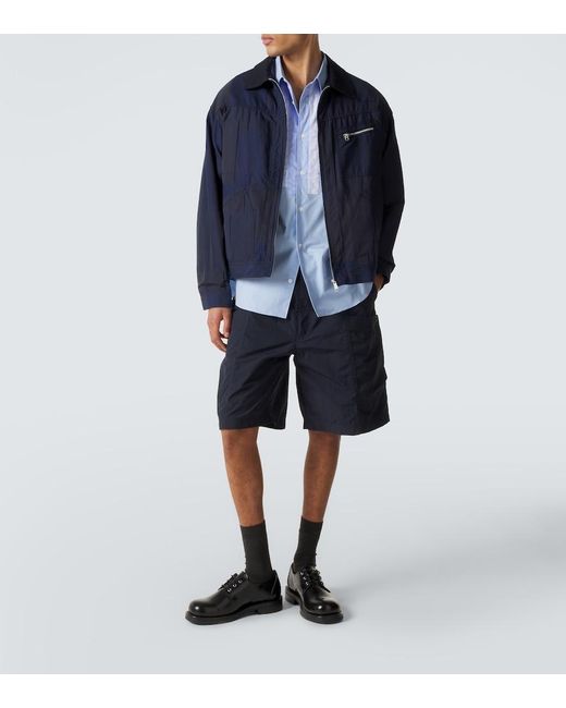 Comme des Garçons Blue Belted Cargo Shorts for men