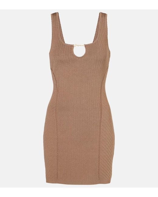 Jacquemus Brown Sierra Ribbed-Knit Minidress