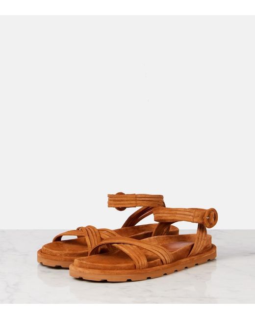 Gianvito Rossi Brown Lianne Suede Sandals