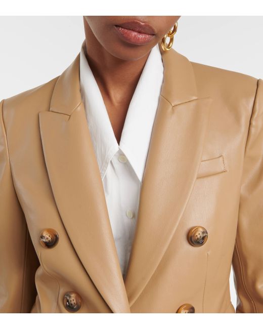 Veronica Beard Natural Cooke Single-breasted Faux Leather Jacket
