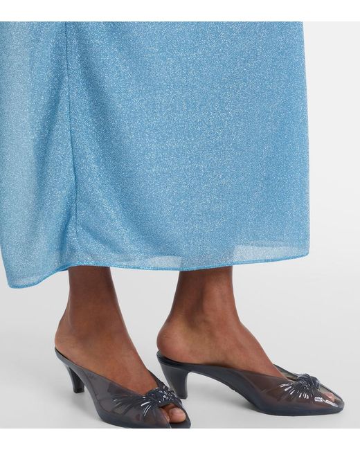 Oseree Blue Lumiere Halterneck Maxi Dress
