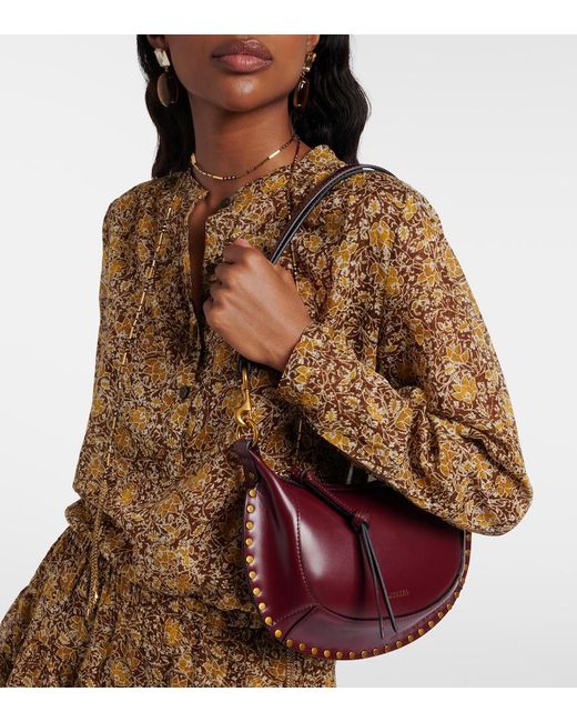 Isabel Marant Purple Oskan Small Leather Shoulder Bag