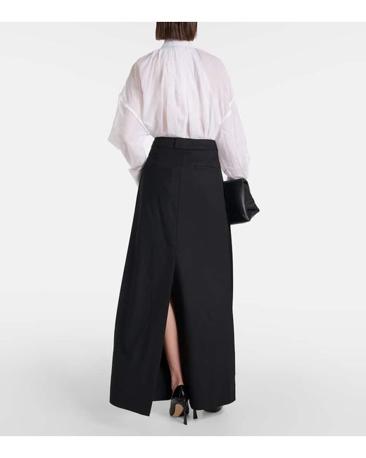 Falda larga de mezcla de lana Victoria Beckham de color Black