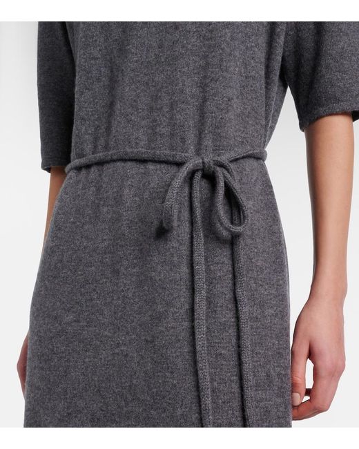 Lisa Yang Gray Tilde Belted Cashmere Maxi Dress