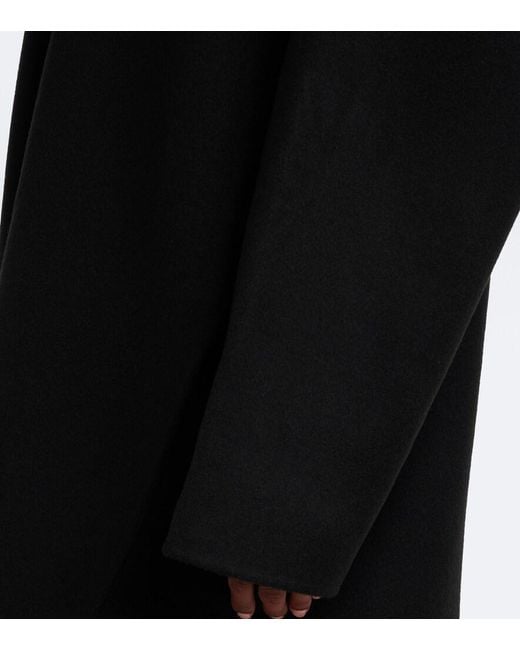 Totême  Black Hooded Wool Coat