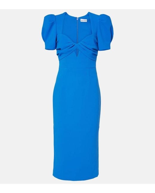 Rebecca Vallance Blue Midikleid Antonella Aus Crepe