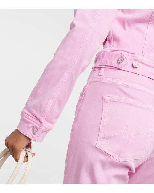 Veste raccourcie Robyn en jean AG Jeans en coloris Pink