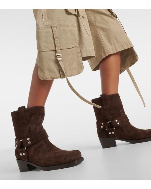 Paris Texas Brown Roxy 45 Suede Biker Boots