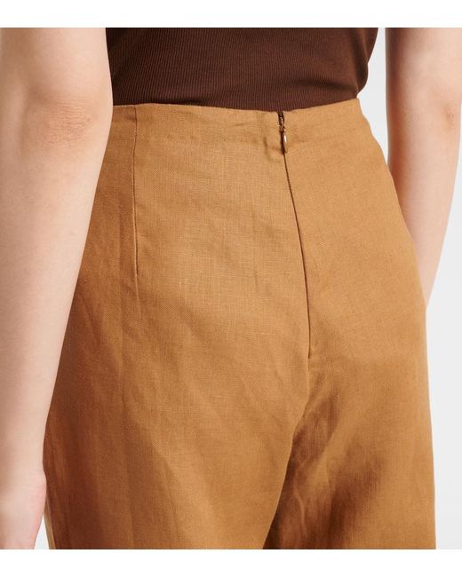 Faithfull The Brand Brown Ilride Linen Wide-Leg Pants
