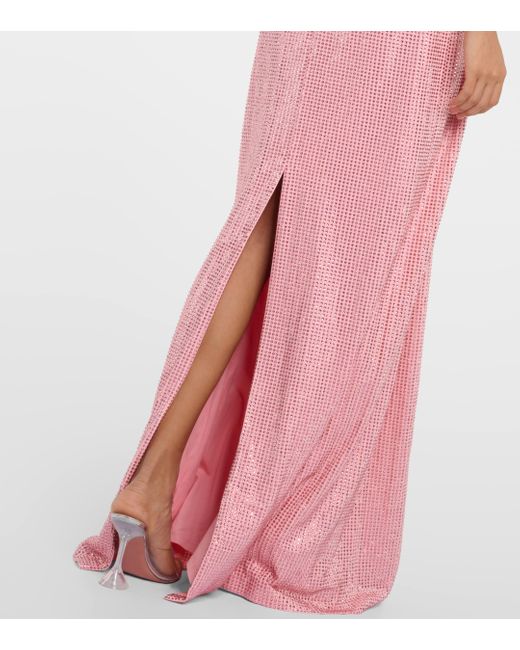 Area Pink Crystal-embellished Jersey Gown