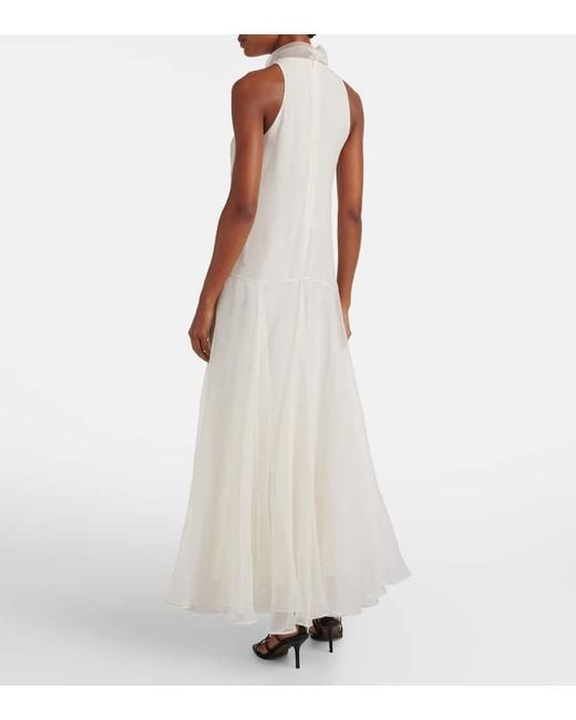 Brunello Cucinelli White Silk Gown