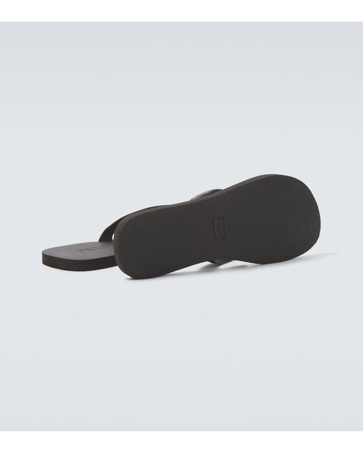 Prada Black Leather Thong Sandals for men