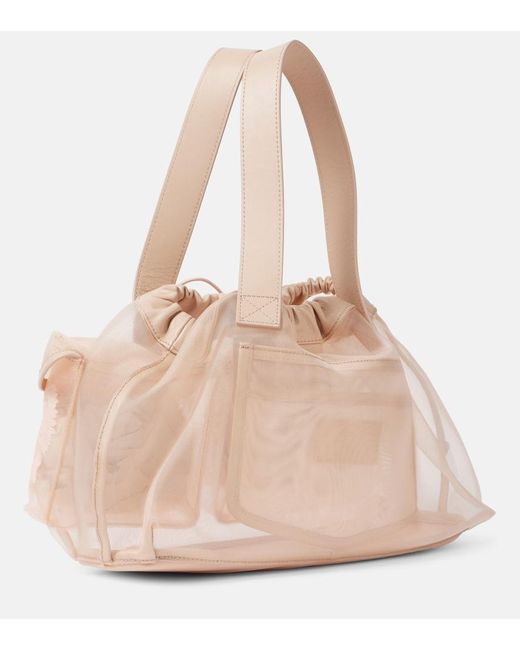 Simone Rocha Pink Tote Bag Carnation Pocket Mit Leder