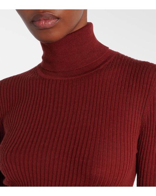 Gabriela Hearst Red Peppe Cashmere And Silk Turtleneck