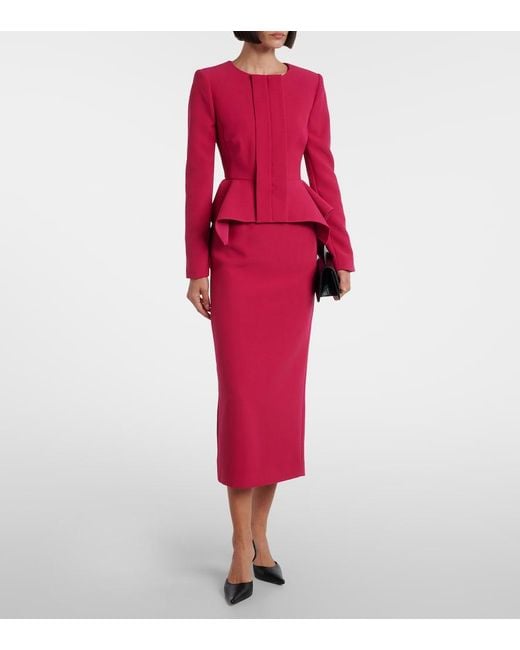 Roland Mouret Red Peplum Crepe Jacket