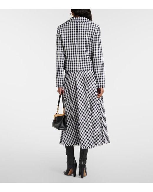 Etro Blue Gingham Cropped Blazer
