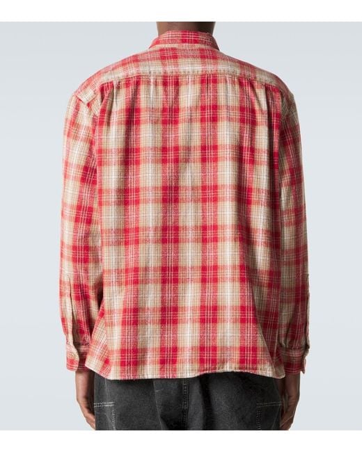 A.PRESSE Red Vintage Cotton And Silk Twill Shirt for men