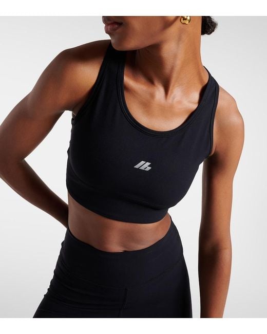 Balenciaga Black Logo Sports Bra