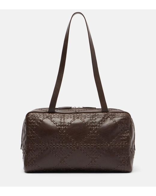 The Row Brown Astra Leather Shoulder Bag