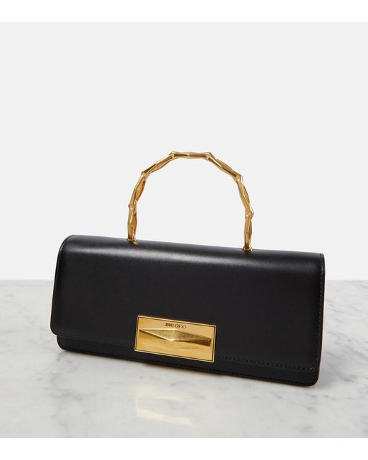 Jimmy Choo Diamond Chain Small Leather Tote Bag in Black Lyst